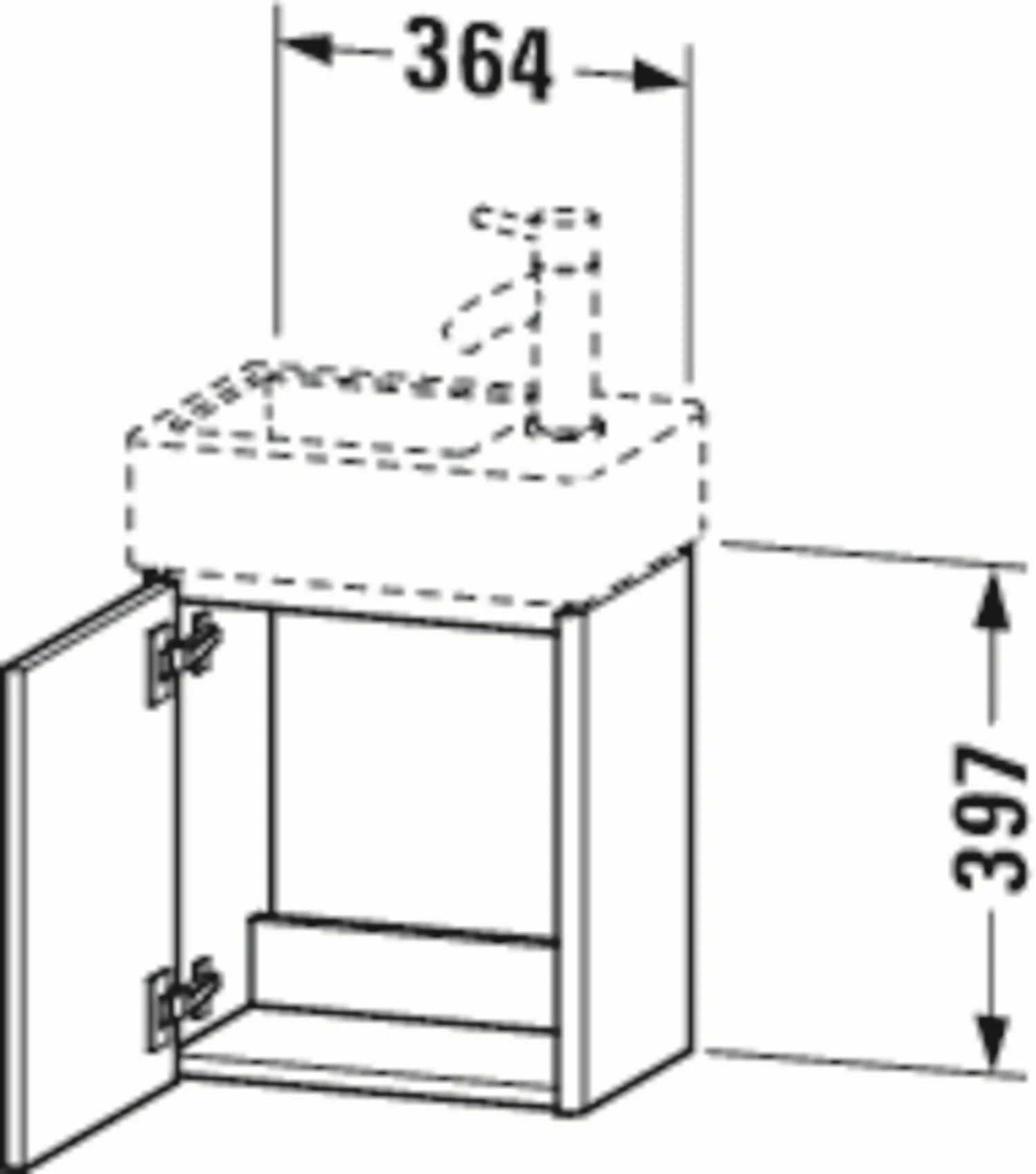 Duravit XSquare Waschtisch-Unterschrank XS4099L3636 36,4x39,7x24cm, Tür Links, Weiß Seidenmatt 2 Duravit XSquare Waschtisch-Unterschrank XS4099L3636 36,4x39,7x24cm, Tür Links, Weiß Seidenmatt – Bild 2
