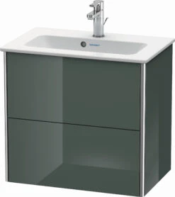Duravit XSquare Waschtisch-Unterschrank XS416503838 61x56x38,8cm, 2 Schubkästen, Dolomiti Grey Hochglanz