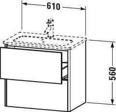 Duravit XSquare Waschtisch-Unterschrank XS416503838 61x56x38,8cm, 2 Schubkästen, Dolomiti Grey Hochglanz 4 Duravit XSquare Waschtisch-Unterschrank XS416503838 61x56x38,8cm, 2 Schubkästen, Dolomiti Grey Hochglanz – Bild 4