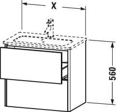 Duravit XSquare Waschtisch-Unterschrank XS416503838 61x56x38,8cm, 2 Schubkästen, Dolomiti Grey Hochglanz 5 Duravit XSquare Waschtisch-Unterschrank XS416503838 61x56x38,8cm, 2 Schubkästen, Dolomiti Grey Hochglanz – Bild 5