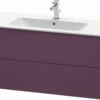 Duravit XSquare Waschtisch-Unterschrank XS417409494 121x56x47,8cm, 2 Schubkästen, Aubergine Seidenmatt