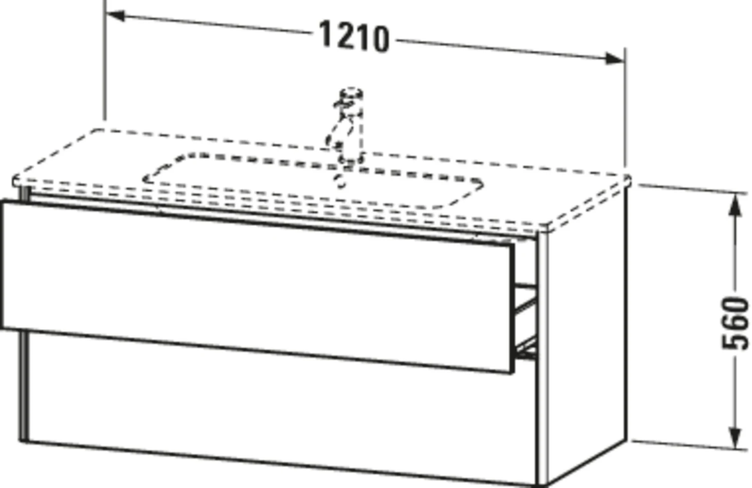 Duravit XSquare Waschtisch-Unterschrank XS417409494 121x56x47,8cm, 2 Schubkästen, Aubergine Seidenmatt 3 Duravit XSquare Waschtisch-Unterschrank XS417409494 121x56x47,8cm, 2 Schubkästen, Aubergine Seidenmatt – Bild 3
