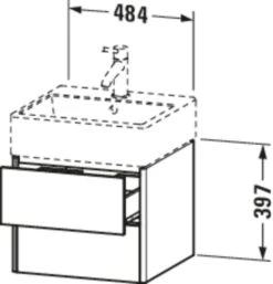 Duravit XSquare Waschtisch-Unterschrank XS419207575 48,4x39,7x46cm, 2 Schubkästen, Leinen -VIEGA Verkäufe Duravit XSquare Waschtisch Unterschrank XS419207575 484x397x46cm 2 Schubkaesten Leinen 2