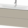 Duravit XSquare Waschtisch-Unterschrank XS432606060 121x56x47,8cm, Taupe Seidenmatt, 2 Schubkästen