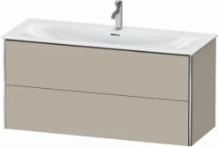 Duravit XSquare Waschtisch-Unterschrank XS432606060 121x56x47,8cm, Taupe Seidenmatt, 2 Schubkästen
