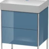 Duravit XSquare Waschtisch-Unterschrank XS444204747 58,4x49,1x46cm, 2 Auszüge, Stone Blue Hochglanz