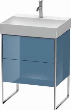 Duravit XSquare Waschtisch-Unterschrank XS444204747 58,4x49,1x46cm, 2 Auszüge, Stone Blue Hochglanz