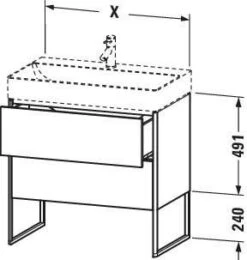 Duravit XSquare Waschtisch-Unterschrank XS444204747 58,4x49,1x46cm, 2 Auszüge, Stone Blue Hochglanz -VIEGA Verkäufe Duravit XSquare Waschtisch Unterschrank XS444204747 584x491x46cm 2 Auszuege Stone Blue hochglanz 3