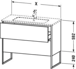 Duravit XSquare Waschtisch-Unterschrank XS444500909 61x59,2x47,8cm, 2 Auszüge, Lichtblau Matt -VIEGA Verkäufe Duravit XSquare Waschtisch Unterschrank XS444500909 61x592x478cm 2 Auszuege Lichtblau matt 3