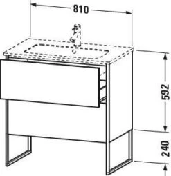Duravit XSquare Waschtisch-Unterschrank XS444609292 81x59,2x47,8cm, 2 Auszüge, Steingrau Seidenmatt -VIEGA Verkäufe Duravit XSquare Waschtisch Unterschrank XS444609292 81x592x478cm 2 Auszuege Steingrau seidenmatt 2