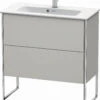 Duravit XSquare Waschtisch-Unterschrank XS445500707 81x59,2x38,8cm, 2 Auszüge, Betongrau Matt