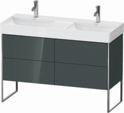 Duravit XSquare Waschtisch-Unterschrank XS445603838 118,4x73,1x46cm, 4 Auszüge, Dolomiti Grey Hochglanz