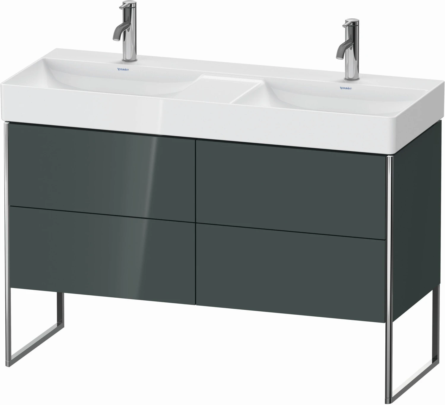 Duravit XSquare Waschtisch-Unterschrank XS445603838 118,4x73,1x46cm, 4 Auszüge, Dolomiti Grey Hochglanz 1 Duravit XSquare Waschtisch-Unterschrank XS445603838 118,4x73,1x46cm, 4 Auszüge, Dolomiti Grey Hochglanz
