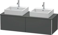 Duravit XSquare Waschtisch-Unterschrank XS4906B4949 140x40x58,4cm, 2 Auszüge, Beidseitig, Graphit Matt