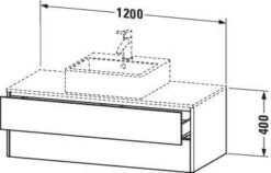 Duravit XSquare Waschtisch-Unterschrank XS491200707 120x40x54,8cm, 2 Schubkästen, Betongrau Matt -VIEGA Verkäufe Duravit XSquare Waschtisch Unterschrank XS491200707 120x40x548cm 2 Schubkaesten Betongrau matt 2
