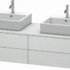 Duravit XSquare Waschtisch-Unterschrank XS4917B3636 160x40x54,8cm, 4 Schubkästen, Beidseitig, Weiß Seidenmatt