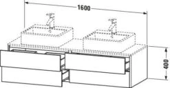 Duravit XSquare Waschtisch-Unterschrank XS4917B3636 160x40x54,8cm, 4 Schubkästen, Beidseitig, Weiß Seidenmatt -VIEGA Verkäufe Duravit XSquare Waschtisch Unterschrank XS4917B3636 160x40x548cm 4 Schubkaesten beidseitig weiss seidenmatt 2