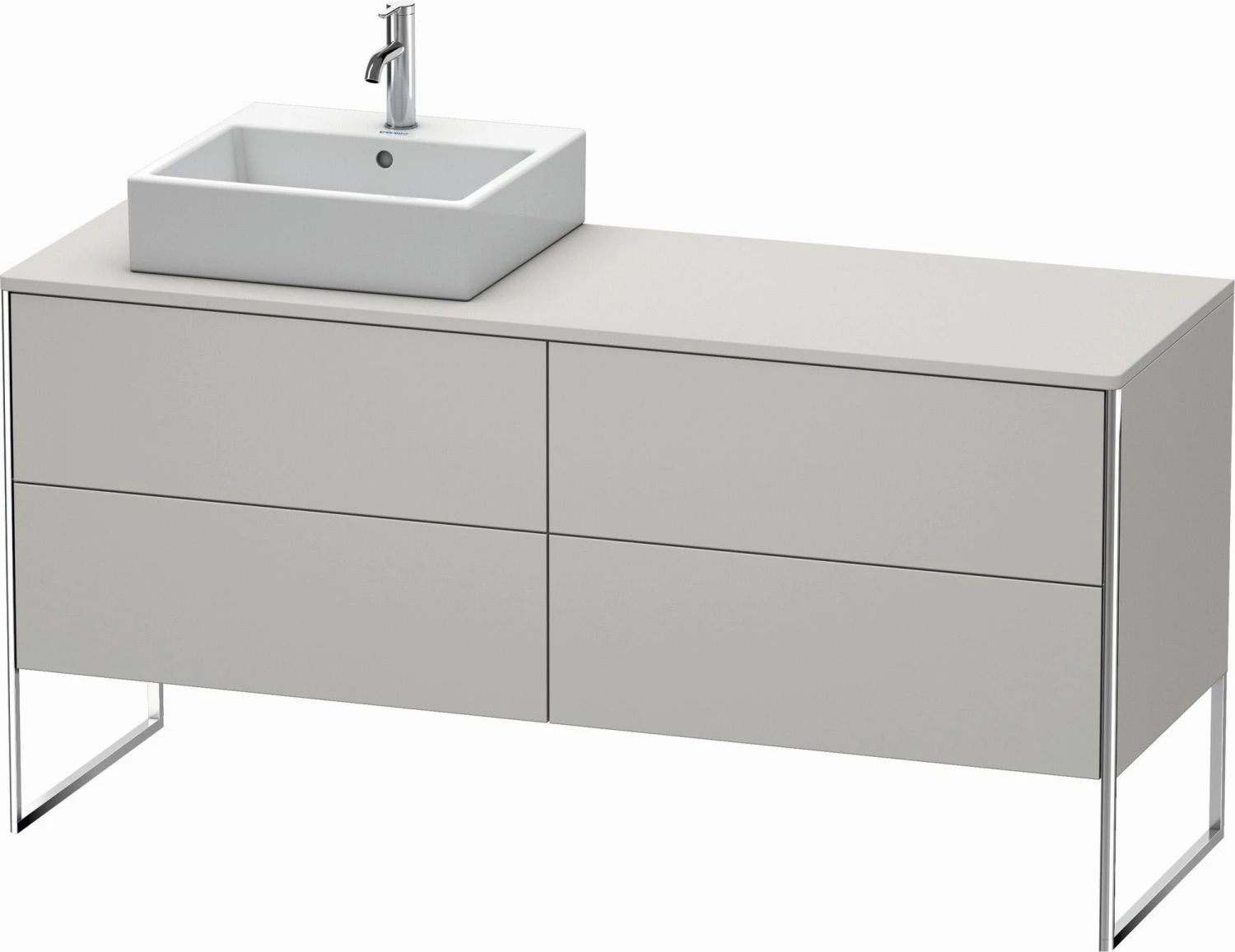 Duravit XSquare Waschtisch-Unterschrank XS4924L0707 160x53,8x54,8cm, 4 Auszüge, Links, Betongrau Matt 1 Duravit XSquare Waschtisch-Unterschrank XS4924L0707 160x53,8x54,8cm, 4 Auszüge, Links, Betongrau Matt