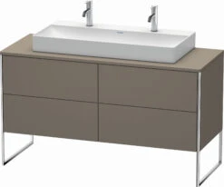 Duravit XSquare Waschtisch-Unterschrank XS4925M9090 140x53,8x54,8cm, 4 Schubkästen, Flannel Grey Seidenmatt