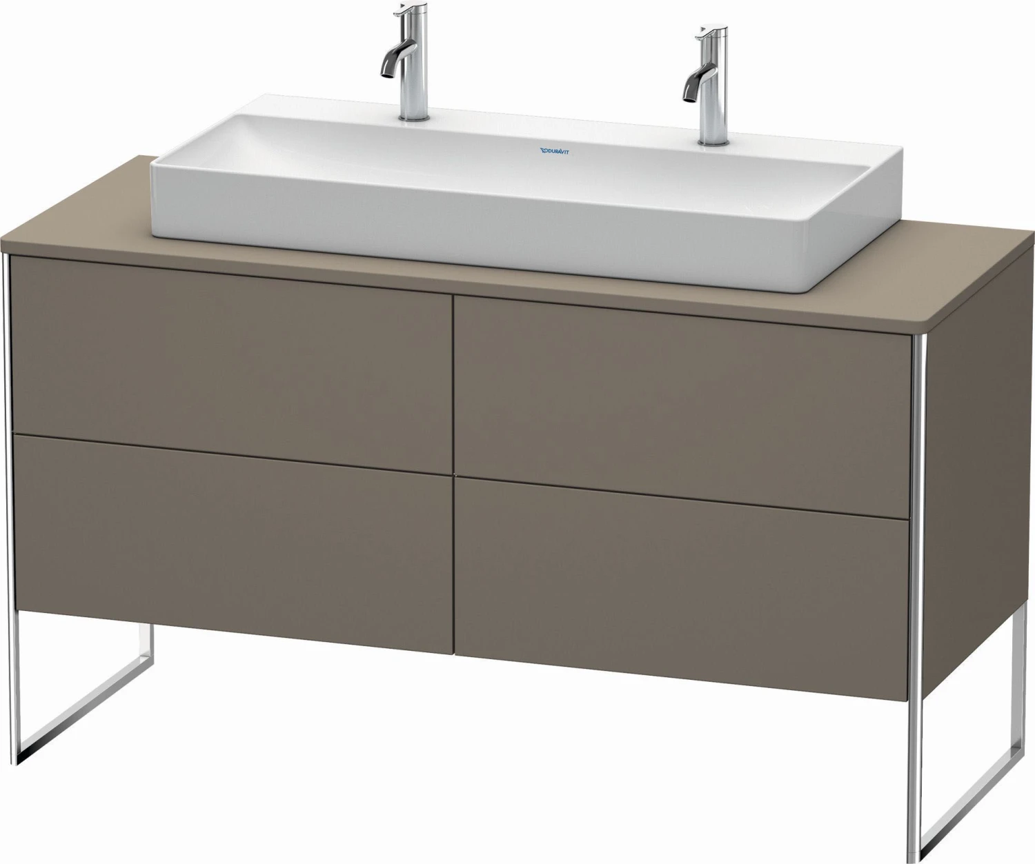 Duravit XSquare Waschtisch-Unterschrank XS4925M9090 140x53,8x54,8cm, 4 Schubkästen, Flannel Grey Seidenmatt 1 Duravit XSquare Waschtisch-Unterschrank XS4925M9090 140x53,8x54,8cm, 4 Schubkästen, Flannel Grey Seidenmatt