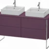 Duravit XSquare Waschtisch-Unterschrank XS4926B9494 140x53,8x54,8cm, 4 Auszüge, Beidseitig, Aubergine Seidenmatt