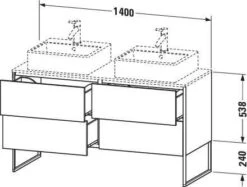 Duravit XSquare Waschtisch-Unterschrank XS4926B9494 140x53,8x54,8cm, 4 Auszüge, Beidseitig, Aubergine Seidenmatt -VIEGA Verkäufe Duravit XSquare Waschtisch Unterschrank XS4926B9494 140x538x548cm 4 Auszuege beidseitig Aubergine seidenmatt 2