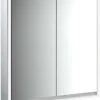 Emco Loft Aufputz-Lichtspiegelschrank 979805104 600x733mm, LED Umlaufend, 2-türig, Aluminium/Spiegel