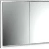 Emco Loft Aufputz-Lichtspiegelschrank 979805110 800x733mm, LED, 2-türig, Breite Tür Links, Aluminium/Spiegel