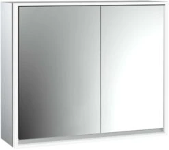 Emco Loft Aufputz-Lichtspiegelschrank 979805110 800x733mm, LED, 2-türig, Breite Tür Links, Aluminium/Spiegel