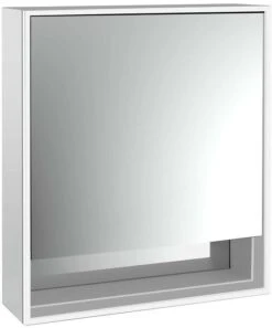 Emco Loft Aufputz-Lichtspiegelschrank 979805202 600x733mm, Mit Unterfach, LED, Anschlag Rechts, Aluminium/Spiegel