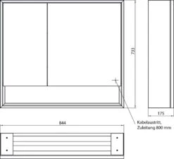 Emco Loft Aufputz-Lichtspiegelschrank 979805208 800x733mm, Unterfach, LED, 2-türig, Breite Tür Rechts, Aluminium/Spiegel -VIEGA Verkäufe Emco Loft Aufputz Lichtspiegelschrank 979805208 800x733mm Unterfach LED 2 tuerig breite Tuer rechts aluminium Spiegel 4