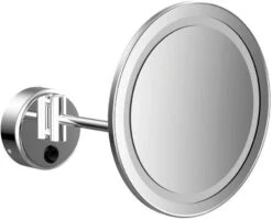 Emco Pure LED-Rasier-/Kosmetikspiegel 109406007 Ø 203 Mm, Rund, Vergrößerung 3-fach, Direktanschluss, Chrom