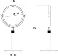 Emco Pure Rasier-/Kosmetikspiegel 109400117 Ø 153 Mm, 3-fach, Rund, Höhenverstellbar, Standspiegel, Chrom -VIEGA Verkäufe Emco Pure Rasier Kosmetikspiegel 109400117 o 153 mm 3 fach rund hoehenverstellbar Standspiegel chrom 6