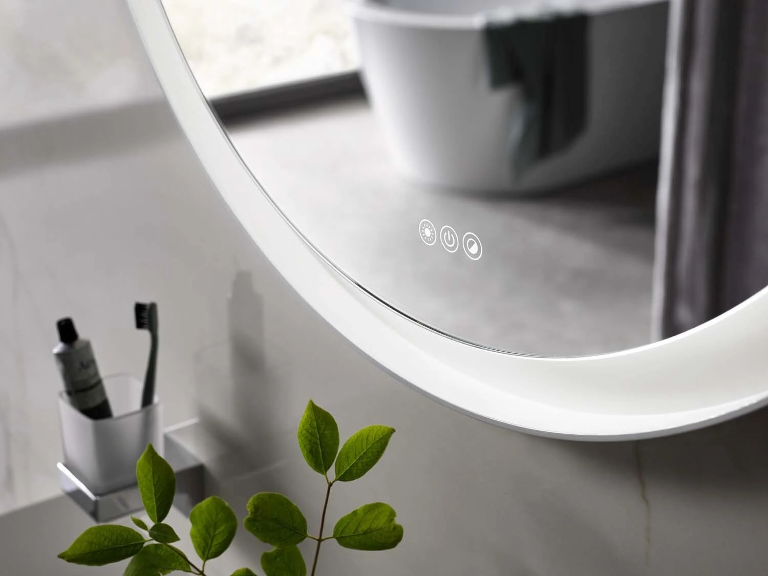 Emco Round LED-Lichtspiegel 441300707 Ø 700 Mm, Weiß, 3 Touchsensoren, Umlaufende LED-Beleuchtung 6 Emco Round LED-Lichtspiegel 441300707 Ø 700 Mm, Weiß, 3 Touchsensoren, Umlaufende LED-Beleuchtung – Bild 6