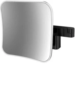 Emco Evo LED-Rasier-/Kosmetikspiegel 109513352 Schwarz, Vergrößerung 5-fach, 209 Mm, 2-armig, Eckig, Lightsystem