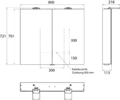 Emco Flat 2 Style Aufputz-Lichtspiegelschrank 979706303 800x721mm, LED-Aufsatzleuchte, 2-türig, Aluminium -VIEGA Verkäufe Emco flat 2 Style Aufputz Lichtspiegelschrank 979706303 800x721mm LED Aufsatzleuchte 2 tuerig Aluminium 6