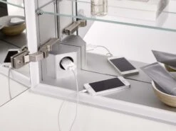 Emco Prime Aufputz-Lichtspiegelschrank 949713362 800x700mm, Mit Lichtpaket, 2-türig, Schwarz/spiegel -VIEGA Verkäufe Emco prime Aufputz Lichtspiegelschrank 949713362 800x700mm mit Lichtpaket 2 tuerig schwarz spiegel 4