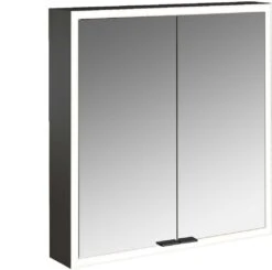 Emco Prime Aufputz-Lichtspiegelschrank 949713561 600x700mm, 2-türig, Schwarz/spiegel