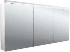 Emco Pure 2 Classic Aufputz-Lichtspiegelschrank 979705507 1600x729mm, Mit LED-Aufsatzleuchte, 3-türig, Aluminium