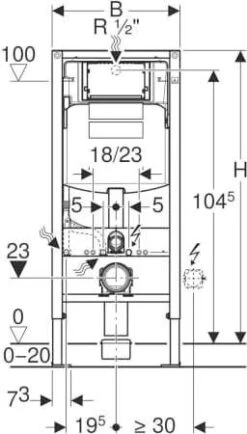Geberit Duofix Wand WC Element 111300005 Bauhöhe: 112 Cm, Mit Sigma Spülkasten 12cm -VIEGA Verkäufe Geberit Duofix Wand WC Element 111300005 Bauhoehe 112 cm mit Sigma Spuelkasten 12cm 2