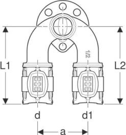 Geberit FlowFit Doppelanschlusswinkel 620831001 DN 12/15/15, Ø 16/20 Mm, Rp 1/2, 90Grad -VIEGA Verkäufe Geberit FlowFit Doppelanschlusswinkel 620831001 DN 12 15 15 o 16 20 mm Rp 1 2 90Grad 2