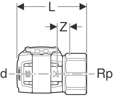 Geberit FlowFit Übergang 620424001 DN 32/40, Ø 40, Rp 1 1/2, Mit Innengewinde 2 Geberit FlowFit Übergang 620424001 DN 32/40, Ø 40, Rp 1 1/2, Mit Innengewinde – Bild 2