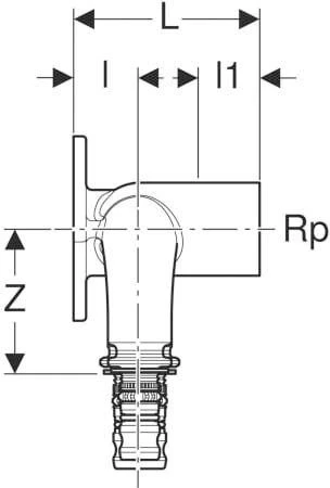 Geberit Mepla Doppelanschlusswinkel 601273005 Ø 16mmxRp 1/2x16mm, Rotguss, 90Grad 2 Geberit Mepla Doppelanschlusswinkel 601273005 Ø 16mmxRp 1/2x16mm, Rotguss, 90Grad – Bild 2