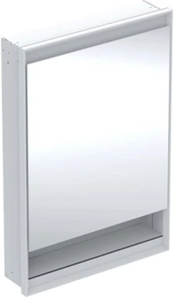 Geberit One Spiegelschrank 505820002 60x90x15cm, Mit Nische, 1 Tür, Anschlag Links, Weiß/Aluminium Pulverbeschichtet