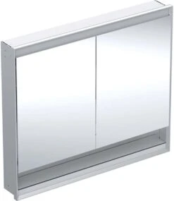 Geberit One Spiegelschrank 505824001 105 X 90 X 15 Cm, Aluminium Eloxiert, Mit Nische Und ComfortLight, 2 Türen