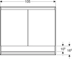 Geberit One Spiegelschrank 505824001 105 X 90 X 15 Cm, Aluminium Eloxiert, Mit Nische Und ComfortLight, 2 Türen -VIEGA Verkäufe Geberit One Spiegelschrank 505824001 105 x 90 x 15 cm Aluminium eloxiert mit Nische und ComfortLight 2 Tueren 3