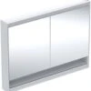 Geberit One Spiegelschrank 505835002 120 X 90 X 15 Cm, Weiß/Aluminium Pulverbeschichtet, Mit Nische Und ComfortLight, 2 Türen