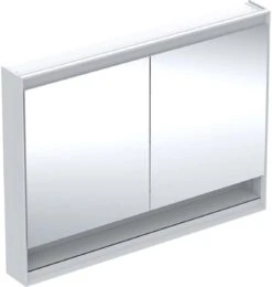 Geberit One Spiegelschrank 505835002 120 X 90 X 15 Cm, Weiß/Aluminium Pulverbeschichtet, Mit Nische Und ComfortLight, 2 Türen
