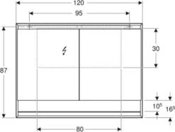 Geberit One Spiegelschrank 505835002 120 X 90 X 15 Cm, Weiß/Aluminium Pulverbeschichtet, Mit Nische Und ComfortLight, 2 Türen -VIEGA Verkäufe Geberit One Spiegelschrank 505835002 120 x 90 x 15 cm weiss Aluminium pulverbeschichtet mit Nische und ComfortLight 2 Tueren 4