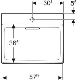 Geberit One Waschtisch 505034001 60 Cm, Mit Hahnloch Mittig, Ohne Überlauf, Weiß KeraTect/Blende Weiß -VIEGA Verkäufe Geberit One Waschtisch 505034001 60 cm mit Hahnloch mittig ohne Ueberlauf weiss KeraTect Blende weiss 4